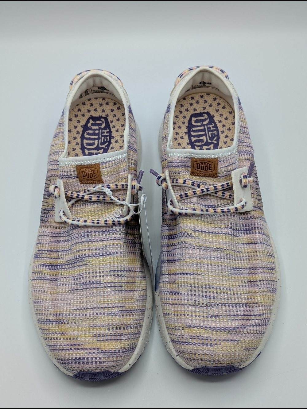 Hey Dude Women's W12 Slip-On Knit Sneakers Egret Multicolor Sirocco 43147-ONI - Picture 3 of 9